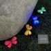 LINLIN 4LED Solar Fairy Pathway Lights Outdoor Waterproof Colorful LED Solar Butterfly String Light Garden Stake Lamp Landscape Lighting for Walkway Yard Home Decoration