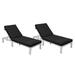 HomeStock Modern Minimalism Modern Outdoor Weathered Grey Chaise Lounge Chair With Cushions Set of 2