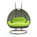 Maykoosh Rustic Revival Wicker Hanging 2 person Egg Swing Chair Light Green