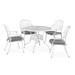 Homestock Art Deco Dreams White Aluminum 5 Piece Outdoor Dining Set