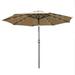 HomeStock Baroque Bliss Modern 9 feet Steel Market Patio Umbrella With Solar Powered LED & Tilt