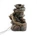 HomeStock Farmhouse Fresh Resin Stacked Rock Waterfall Outdoor Fountain With Led Lights