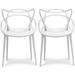 xrboomlife Set of 2 Gray Stackable Contemporary Modern Designer Wire Plastic Chairs with Arms Open Back Armchairs for Kitchen Dining Chair Outdoor Patio Bedroom Accent Balcony Office Work