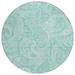 Addison Rugs Chantille ACN654 Teal 8 x 8 Indoor Outdoor Round Area Rug Easy Clean Machine Washable Non Shedding Bedroom Entry Living Room Dining Room Kitchen Patio Rug