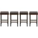 xrboomlife 24 inch Counter Height Rattan Wicker Stools Set of 4 Bistro Pub Backless Barstools Kitchen Dining Room Chairs Indoor Outdoor (Brown)