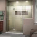 Dreamline Unidoor-X 72-72 1/2 in. W x 72 in. H Frameless Hinged Shower Door in Brushed Nickel D3242436L-04