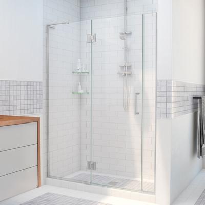 Dreamline Unidoor-X 41-41 1/2 in. W x 72 in. H Frameless Hinged Shower Door in Brushed Nickel D1290672-04