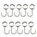 Stainless Steel Hook Hooks for Closet Rod Clothes Hanging Brackets Heavy Duty Hanger Stand Pipe Holders 10 Pcs