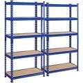 HBBOOMLIFE Shelves 5 Tier Adjustable Metal Shelving Unit Utility Shelves Garage Racks for Warehouse Garage Pantry Kitchen- Blue 29.5 x 12 x 60 Inch 2PCS