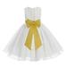 Ekidsbridal Ivory Lace Organza Flower Girl Dress Communion Baptism Gown for Church Christening Ballroom Dance Recital 186T 2