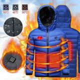 4-15 Years Hooded Heated Winter Jackets for Kids Kids Christmas Hooded Heated Jacket Winter Outdoor Electric Heating USB Charging Electric Body Warmer Coat Windproof Insulated Coat