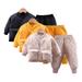 CSCHome ToBaby Boy Girl Cotton Jacket & Pants 2PCS Clothes Solid Color Coats Outfit for Toddler Kids Warm Fake down Clothes for 6M-4Y