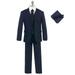Ashbury CoCo Boy s Slim Fit 7-pieces Suit Jacket Vest Pants Shirt Tie Bowtie Hanky Navy Size 3