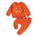 C Kids Boy Halloween Outfits Clothes 6M 1T 2T 3T 4T Children Boy Long Sleeve Smile Print Sweatshirt+Elastic Long Pants