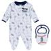 Newborn & Infant WEAR by Erin Andrews White Seattle Mariners Sleep Play Full-Zip Footed Jumper with Bib