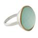 Aquatic Allure,'Sterling Silver and 18k Gold Cocktail Ring with Chalcedony'