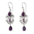 Amethyst dangle earrings, 'Enchanted Princess'