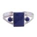 Crisscross Magic,'Lapis Lazuli and Sterling Silver Cuff Bracelet from India'