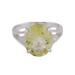 'Faceted Five-Carat Lemon Quartz Cocktail Ring from India'