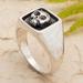 Father Skull,'Men's Sterling Silver Signet Ring with Skull Motif from Bali'