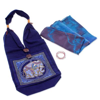 'Blue-Toned Traditional Gift Set Handcrafted by Thai Artisans'