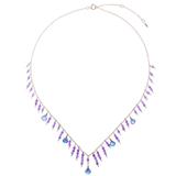 Lilac Sweet,'24k Gold-Plated Kyanite and Amethyst Waterfall Necklace'