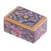 Floral Delicacy,'Hand Painted Mini Jewelry Box with Floral Motifs'