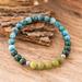 Water and River,'Men's Agate Peridot and Malachite Beaded Stretch Bracelet'