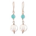 'High-Polished Sterling Silver and Amazonite Dangle Earrings'