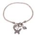 'Butterfly-Themed Sterling Silver Chain Bracelet from Bali'