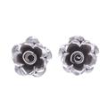Hill Tribe Roses,'Thai Karen Hill Tribe Silver Flower Theme Button Earrings'
