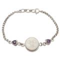 Purple Moonlight,'Amethyst and Sterling Silver Moon Bracelet'