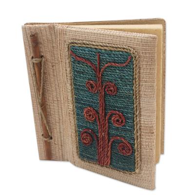 'Eco-Friendly Tree-Themed Journal Handmade from Natural Fiber'