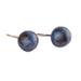 Dark Blue Moon,'Modern Dark Blue Ceramic Drop Earrings with 925 Silver Hooks'