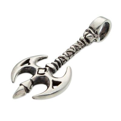 Viking Axe,'Viking Axe-Shaped Men's Taxco Sterling Silver Pendant'