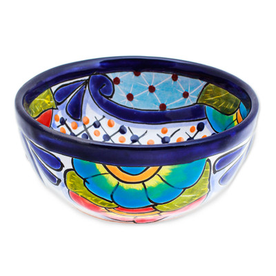 'Hand-Painted Mexican Talavera Style Ceramic snack Bowl'