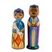 Magnificent Marriage,'Set of 2 Painted Colorful Wood Bride and Groom Figurines'