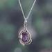 Wise Kiss,'Polished Faceted 5-Carat Amethyst Pendant Necklace'