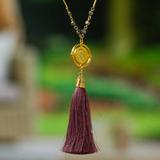 Graceful Sway,'Gold-Plated Cultured Pearl Long Y Necklace with Tassel'