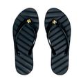 Tory Burch Shoes | Nib Tory Burch Kira Black Tpu Flip Flop Flops Thong Sandal Brass Gold Logo Sz 9 | Color: Black/Gold | Size: 9