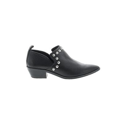 Rebecca Minkoff Ankle Boots: Slip On Chunky Heel Casual Black Print Shoes - Women's Size 6 1/2 - Almond Toe