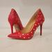 Michael Kors Shoes | Michael Kors Keke Studded Leather Pointed Toe Stiletto Pumps Crimson Red | Color: Red | Size: 7.5