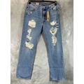 Levi's Jeans | Levi's Men's 501 Original-Fit Button Fly Ripped Denim Jeans Sz 36x34 | Color: Blue | Size: 36