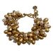 Lilly Pulitzer Jewelry | Lilly Pulitzer Gold Tone Faux Dangling Pearls Bracelet Wide Curb Chain | Color: Gold/White | Size: Os
