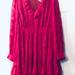 Kate Spade Dresses | Kate Spade Sz S Silk Dress Tiered Fit & Flare Long Sleeve Hot Pink Lined | Color: Pink | Size: S