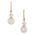 Kate Spade Jewelry | Kate Spade New York Pearls Of Wisdom - Dangle Pearl Rhinestone Drop Earrings | Color: Gold/White | Size: See Description