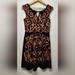 Anthropologie Dresses | Anthropologie Yoana Baraschi Black Orange Burnout Dress Size 4 Pre-Owned | Color: Black/Orange | Size: 4