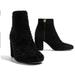 Zara Shoes | Nib Zara Black Shearling Sheep Karakul Fur Effect Fabric Ankle Boots. 7.5 | Color: Black | Size: 7.5