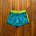 Nike Shorts | Nike Women Aqua Blue Lime Green Mesh High Waist Workout Running Athletic Shorts. | Color: Blue/Green | Size: M