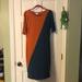Lularoe Dresses | Lularoe Julia Tshirt Dress | Color: Blue/Orange | Size: Xl